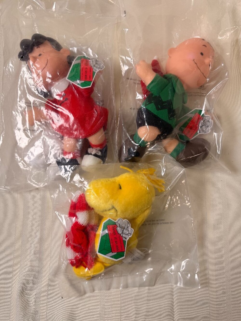 Three Vintage 1993 Snoopy Peanuts Happy Meal Toys MINT in Sealed Pkgs